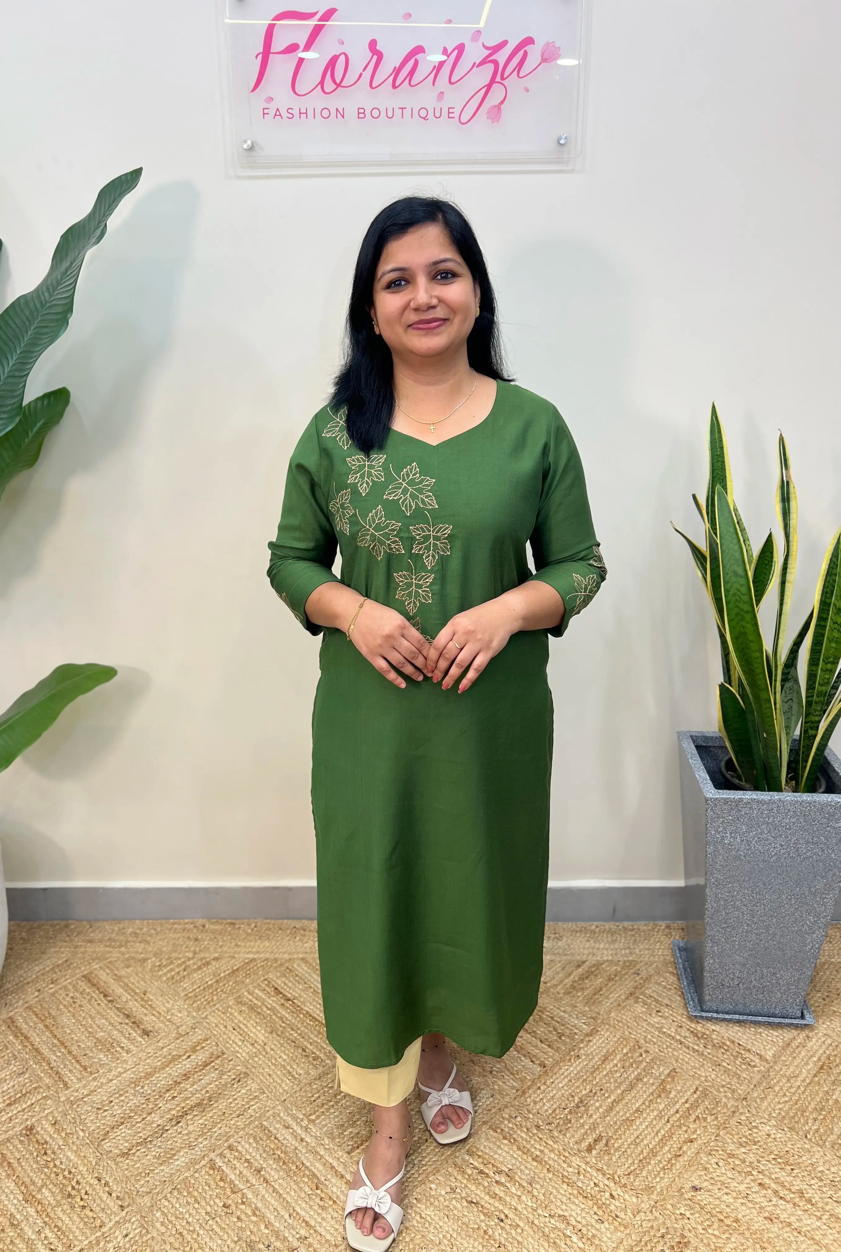Kurti in Vatican Silk - Green