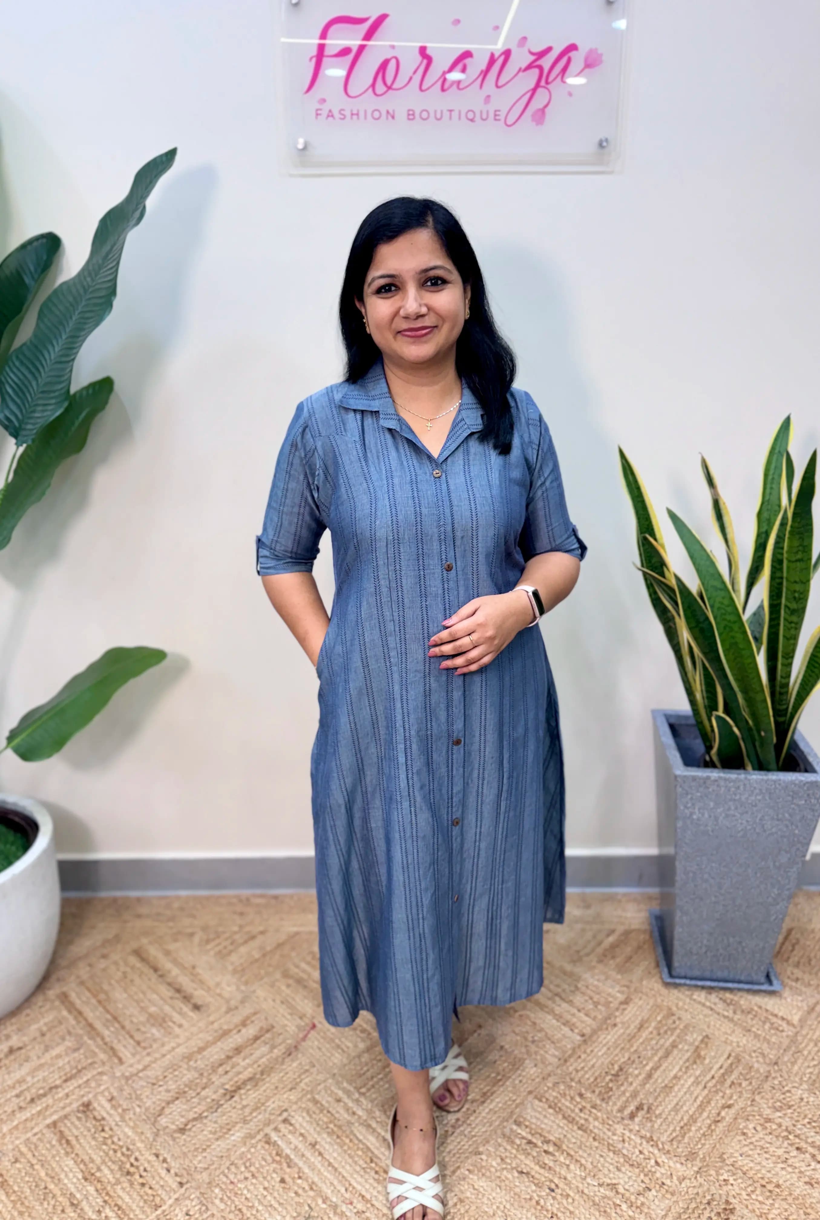 Aline Kurti in Synthetic Weaved Fabric A